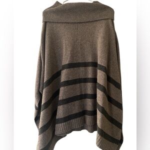 Banana Republic Striped Brown and Black Knit Poncho